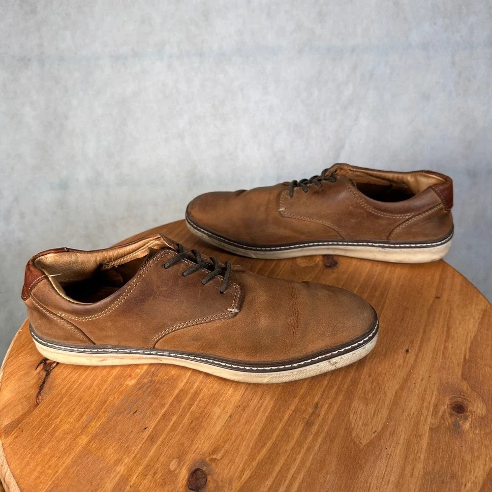 Johnston & Murphy McGuffey Derby Mens 9.5 Brown Good Nubuck Plain Toe Shoes